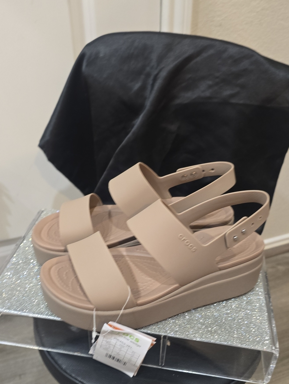 CROCS Brooklyn Platform Wedge Sandal- Latte - Picture 8 of 11